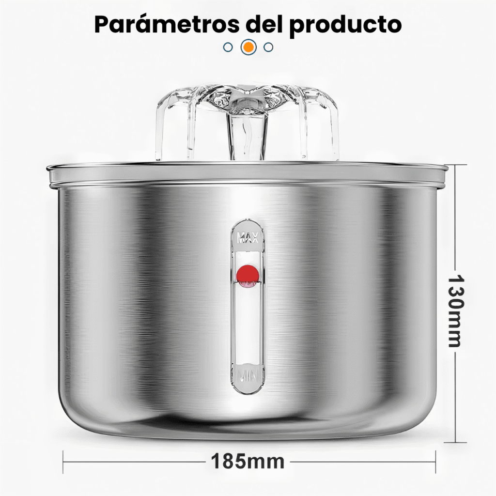 Fuente de agua para gatos AquaPet acero inoxidable 304